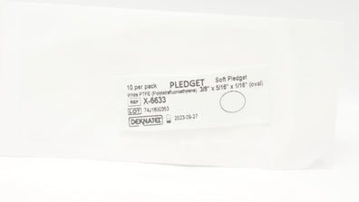 Teleflex X-6633 Pledget White PTFE 3/8inch x 5/16inch x 1/16inch (x)